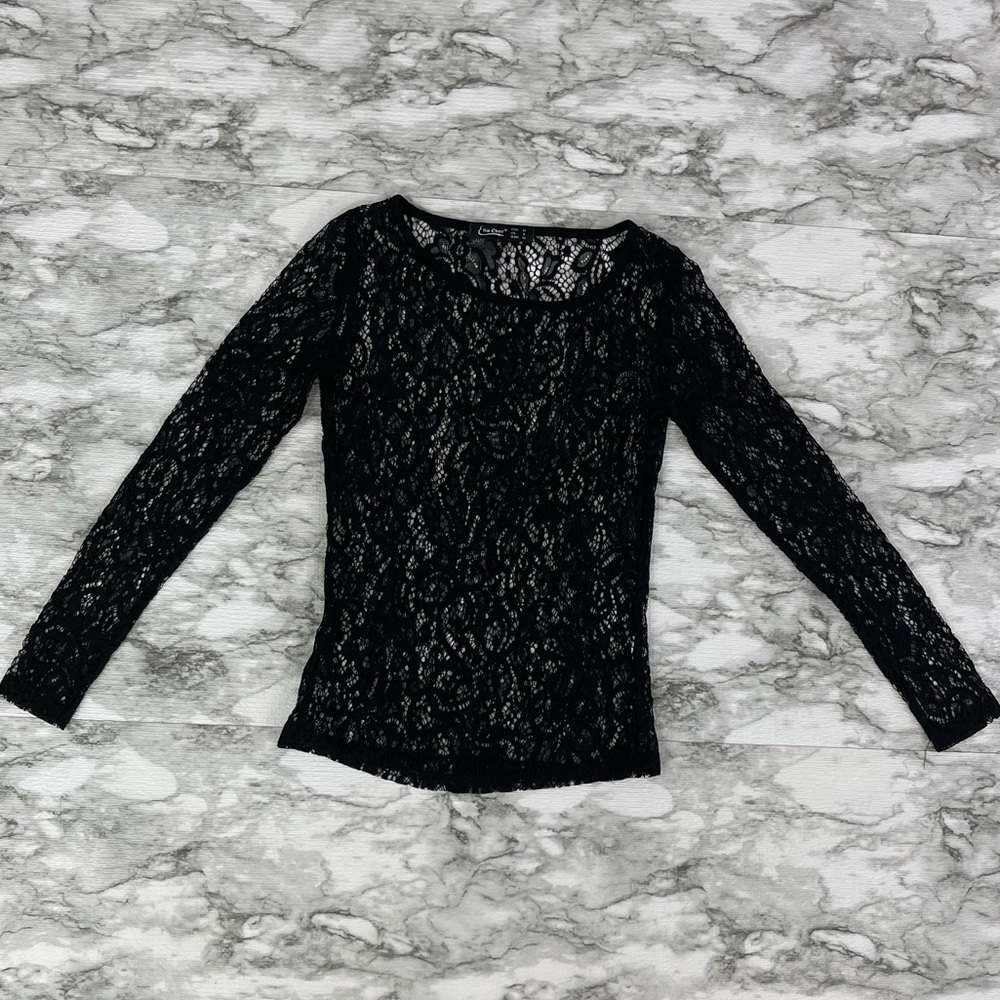 Elia-Cher Black Lace Top